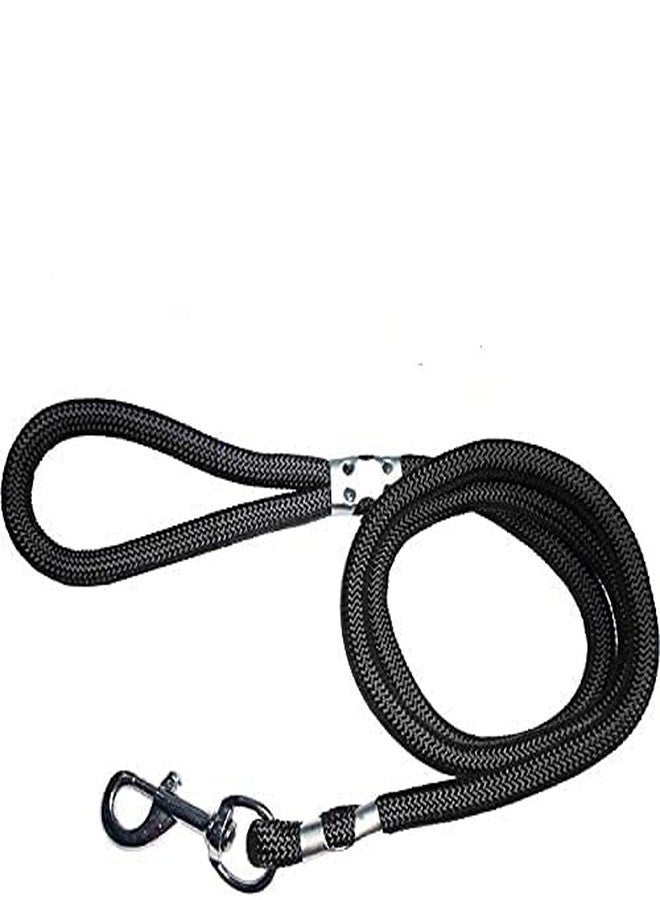 Pups&Pets Dog Rope Leash Comfortable Nylon, Brass Hook (1.65mtr, 12MM) (Black) - Image 5